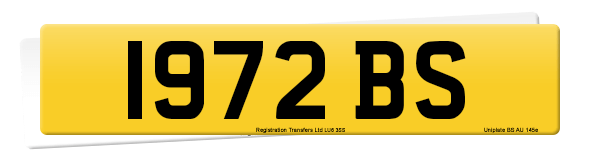 Registration number 1972 BS